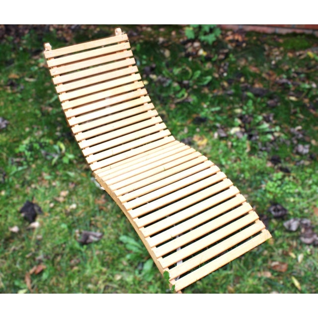 Mid-Century Folding Wooden Sun Loungers, 1970s, Set of 2 For Sale - Image 4 of 12