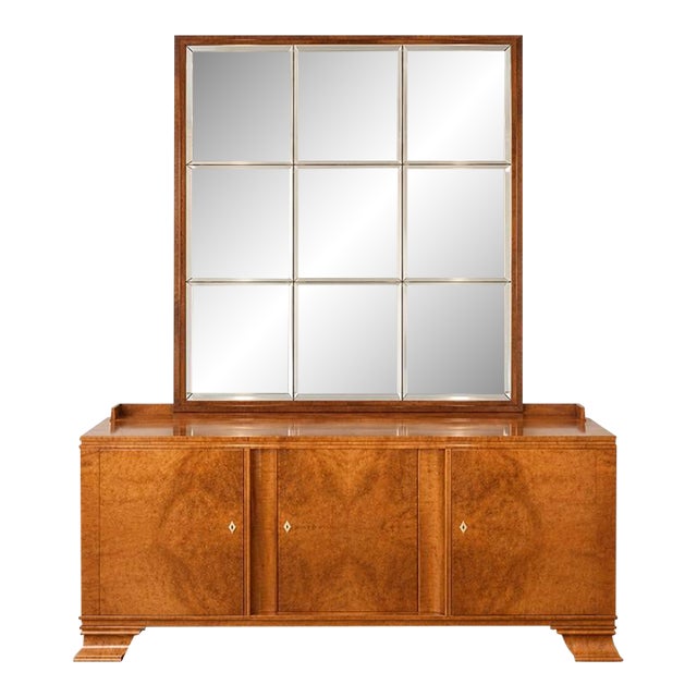 Large 1920s Walnut Buffet For Sale