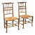 1850s Pair of Antique Victorian English Spindleback Rush Chairs For Sale