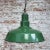 Vintage American Industrial Green Enamel Pendant Light For Sale - Image 4 of 5