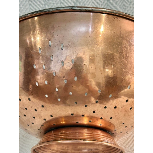 Vintage 1940’s-1960’s Copper Colander by Waldow Brooklyn With Brass Handles | American Handcrafted Kitchenware For Sale - Image 4 of 12