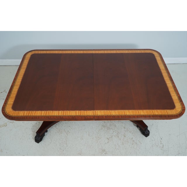 Neoclassical Baker Banded Mahogany Neoclassical Dining Room Table For Sale - Image 3 of 18