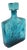 Large Italian Blue Relief Glass Carafe by Empoli, Italy, 1960s For Sale