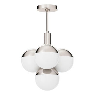 Oliver Orb Pendant, Polished Nickel For Sale