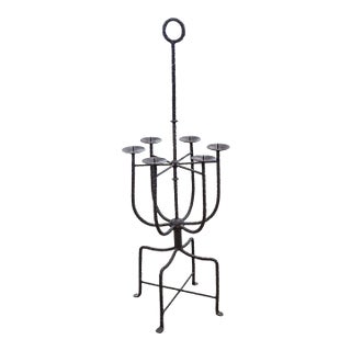 Vintage Parzinger Wrought Iron Metal Candelabra For Sale