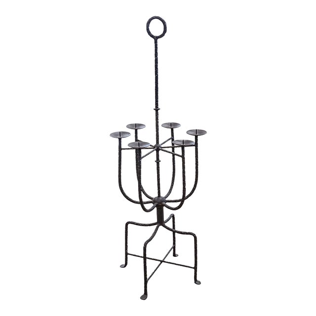 Vintage Parzinger Wrought Iron Metal Candelabra For Sale