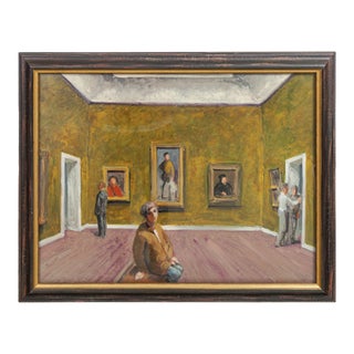 Museum Gallery Scene Framed Lithograph For Sale