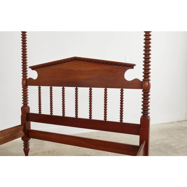 Davis Cabinet Company American Classical Bobbin Turned Fruitwood Spindle Bed For Sale - Image 4 of 13