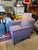 Plush Purple Upholstered Club Armchair For Sale - Image 10 of 12