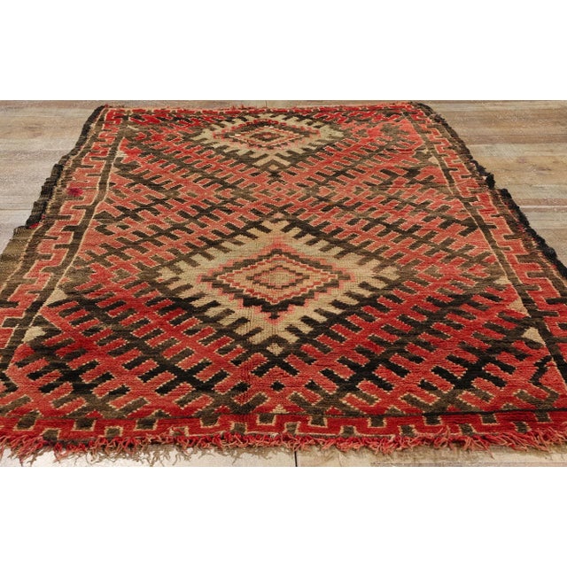 Red Vintage Red Talsint Moroccan Rug - 03'10 X 06'11 For Sale - Image 8 of 9