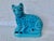 Vintage Blue and Black Spotted Ceramic Cat For Sale - Image 9 of 9