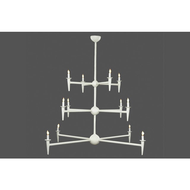 Contemporary Bourgeois Boheme Atelier 12 Arm Plaster of Paris Chandelier, Avron Chandelier For Sale - Image 3 of 10