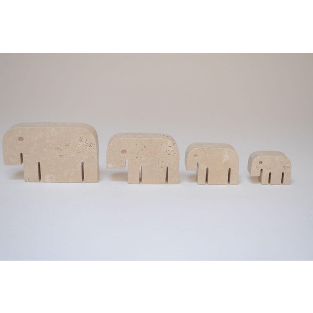 Set of Four Vintage Italian Travertine Elephant Sculptures by Fratelli Mannelli For Sale - Image 4 of 12