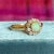 Late 19th Century Victorian Opal Diamond Cluster Ring Halo 18k Gold Size 4.5 For Sale - Image 4 of 10