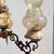 Vintage Glass and Metal Chandelier with Ceramic For Sale - Image 3 of 12