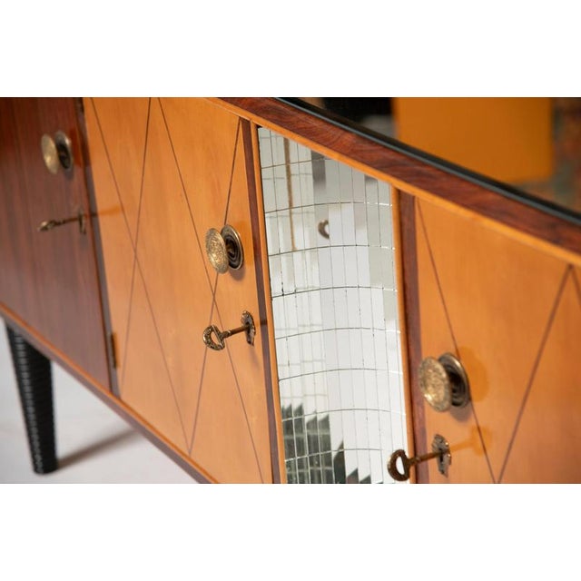Art Deco Walnut and Maple Sideboard with Handles, 1940 For Sale - Image 10 of 14