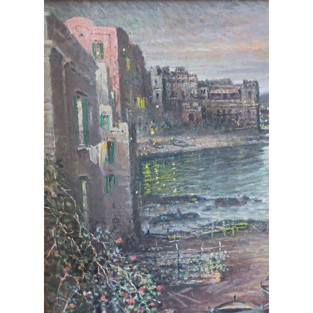 1960s Night on the Bay of Naples - O/C F. Castigliano, Listed Italian Mid-Century For Sale - Image 5 of 7