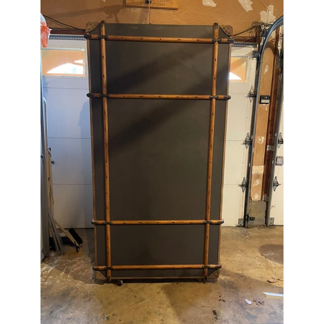 Campaign Restoration Hardware Secretary Desk Steamer Trunk For Sale - Image 3 of 6