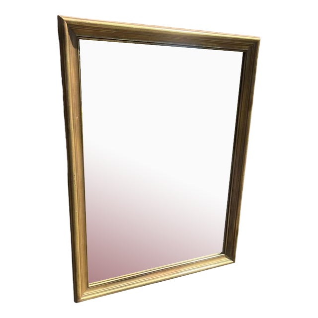 Large Early 20th Century French Gilt Plain Bistro Mirror For Sale