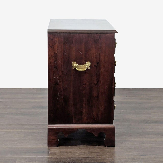 2010s Stickley Chippendale Style Four Drawer Nightstand With Pull-Out Tray For Sale - Image 5 of 9