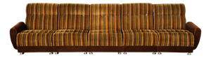 Vintage Velvet Modular Sofa, 1970s, Set of 5