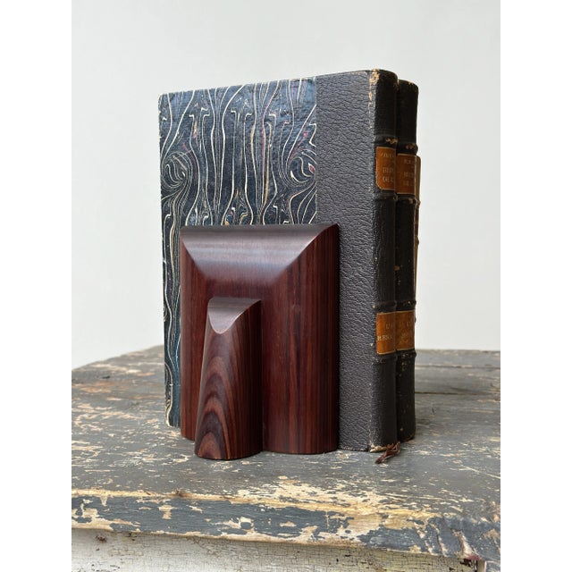 1940s Vintage Sculptural Exotic Zebrawood Bookends With Expressive Grain, a Pair, Circa 1940s For Sale - Image 5 of 12