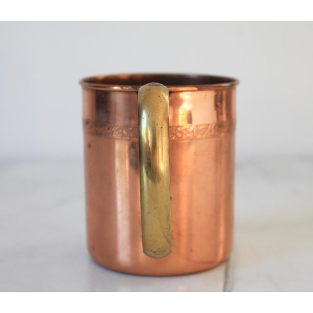 Late 20th Century Vintage Copper Mug W/ Brass Handle For Sale - Image 5 of 7