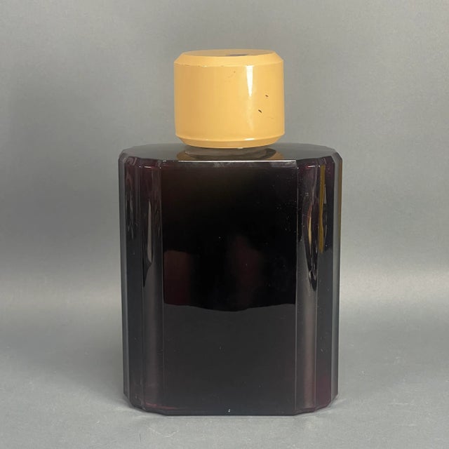 Late 20th Century Vintage Zino Davidoff Cologne Counter Display Aubergine Glass Factice Bottle For Sale - Image 5 of 12