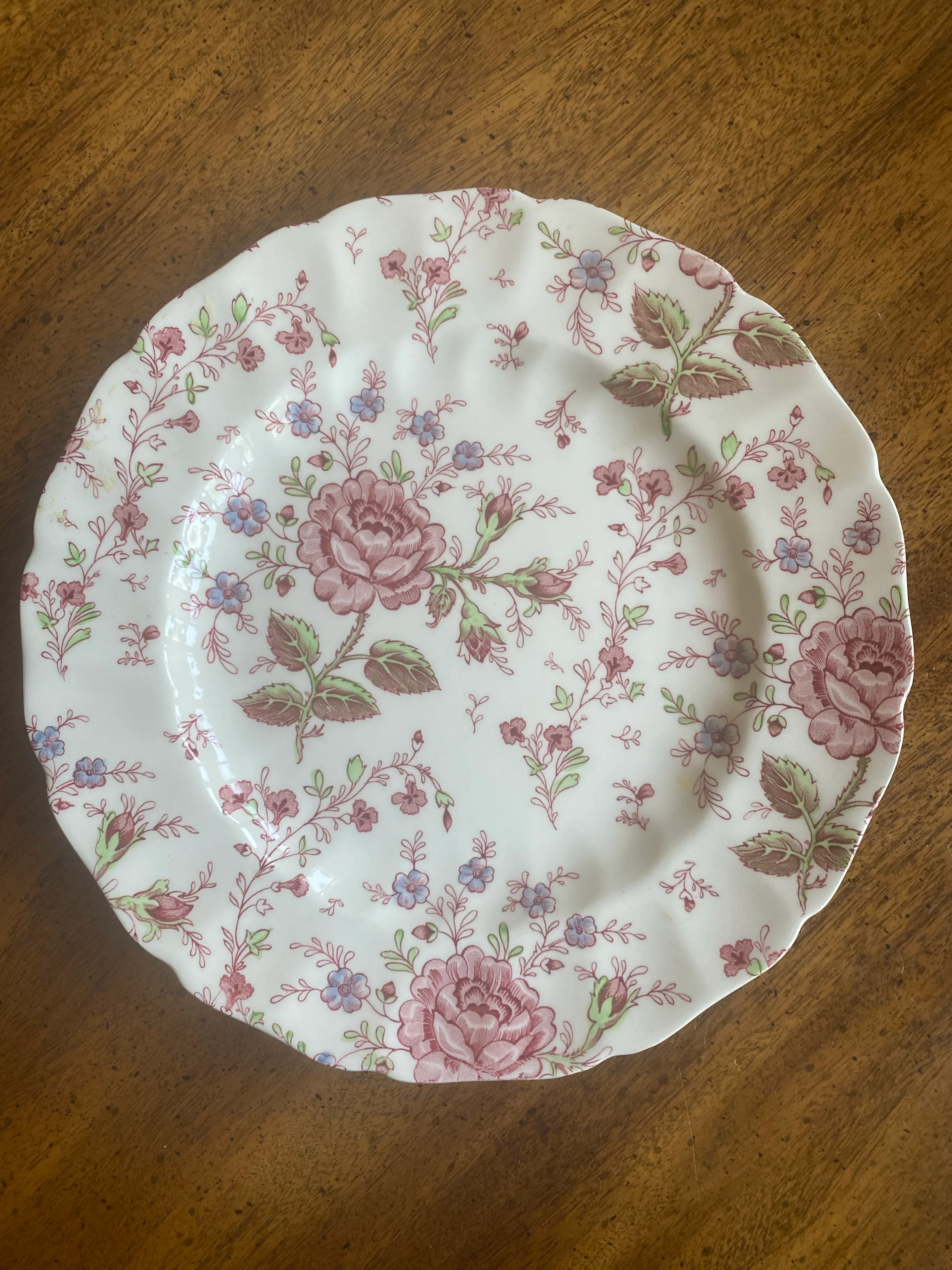 1970s Johnson Brothers Rose Chintz Dinner Plates- Set of 2 | Chairish