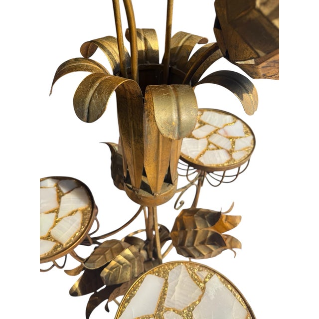 1960s Hollywood Regency Style - Glamorous, Gorgeous, Golden Lotus Floor Lamp For Sale - Image 4 of 12