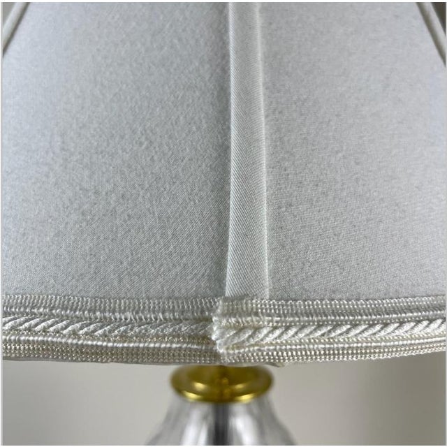 1980s Pair of Vintage Waterford Crystal Table Lamps With Brass Accents and Original Shades For Sale - Image 5 of 8