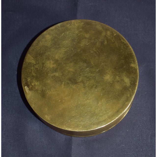 Antique - Late 19th Century Round Box. Made of Mixed Metals: Brass & Copper. With the "The Message" Engraved "D'APRES...