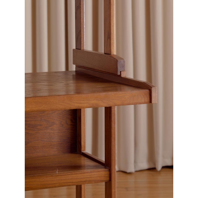 Wood The Vintage 70s Danish Oak Desk With Hutch For Sale - Image 7 of 11