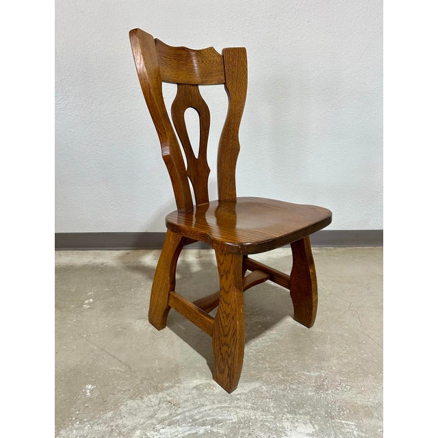 1970s Mid Century Guillerme Et Chambron Style Oak Dining Chairs, Set of 6 For Sale In Tampa - Image 6 of 12
