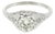 1920's Platinum .95 Carat Old European Cut Diamond Hand Engraved Engagement Ring For Sale