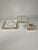 1970s 3 Piece Set of Vintage Lucite With Gold and Chrome Banded Pieces From Palm Beach 1970's For Sale - Image 5 of 9