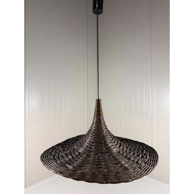 Vintage Rattan Wicker Hanging Lamp, 1960s For Sale - Image 4 of 17