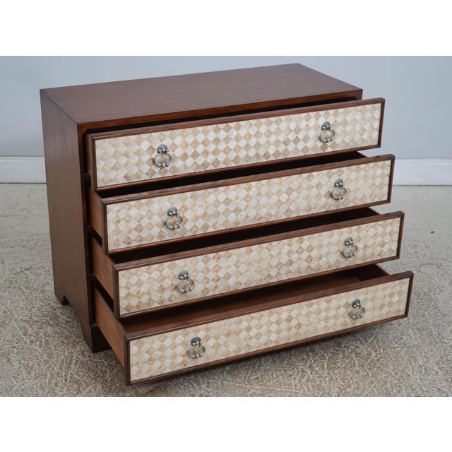 Traditional Butler Mahogany 4 Drawer Decorator Chest W. Shell Front Drawers For Sale - Image 3 of 18