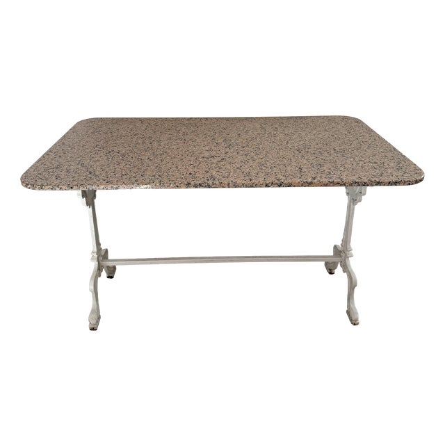 Antique French Bistro Table with Cast Iron Base by Gillet Castres, 1892 For Sale