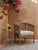 Mid-Century Modern Organic Lattice Teak Barrel Chair With Linen Cushion For Sale - Image 12 of 12