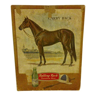 Vintage "Rolling Rock Premium Beer" Advertising Sign For Sale