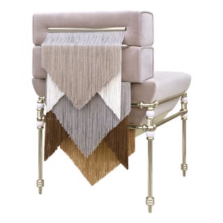 Seraphine Dining Chair with Fringes Handmade by Ottiu For Sale