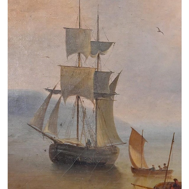 French School Artist, Light on the Port, 19th Century, Oil on Canvas For Sale - Image 8 of 12