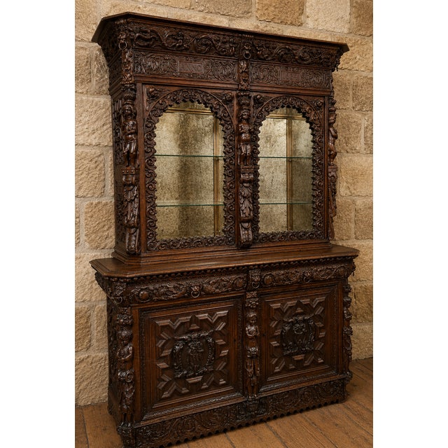 Wood Large Antique Renaissance-Style Cabinet, 1634 For Sale - Image 7 of 8
