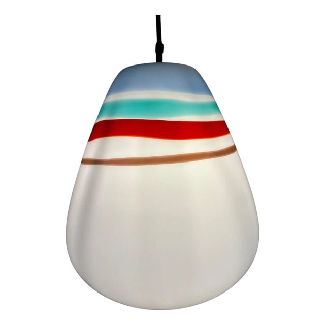 Mid-Century Glass Pendant Lamp by Massimo Vignelli for Venini, Italy, 1950s For Sale