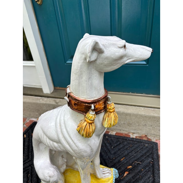 Italian Glazed Terra Cotta Whippet For Sale - Image 12 of 14