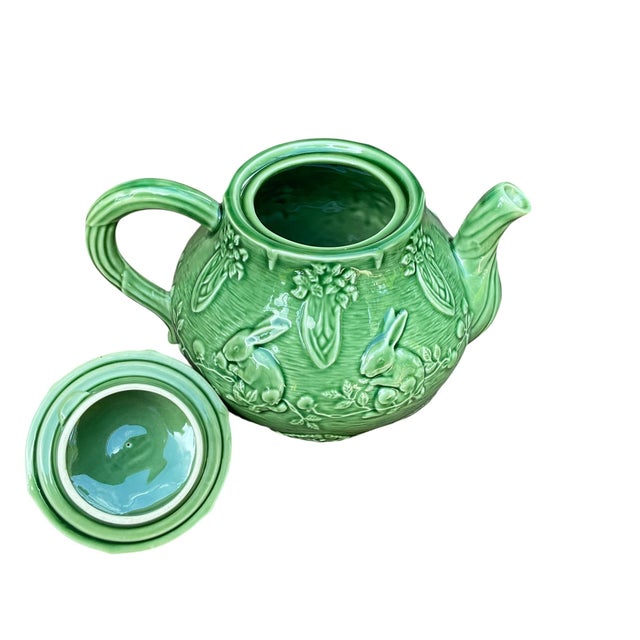 Bordallo Pinheiro Bordallo Pinheiro Majolica Bunny Rabbit Teapot Portugal Late 20th Century For Sale - Image 4 of 9