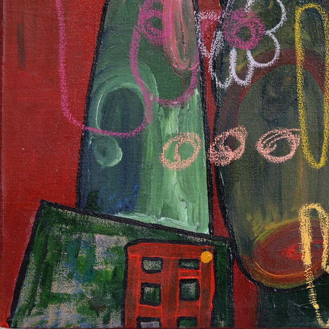 Crazy Apartment - Abstract Figurative Cubist Portrait Still Life Painting by Valerie Etitinwo For Sale - Image 9 of 12