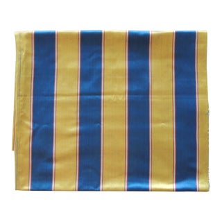 Antique Yellow and Blue Empire Stripes Textile Panel For Sale