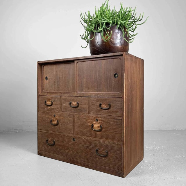 Japanese Traditional Tansu Storage Cabinet, 1920s For Sale - Image 6 of 13